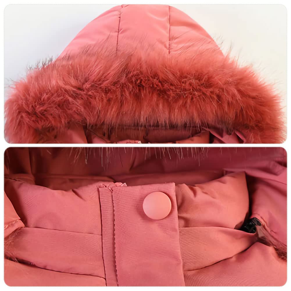 Amur Leopard Kinder Winterjacke Mädchen Wintermantel mit Kapuze Warm Winter Jacke Steppjacke Kinderjacke