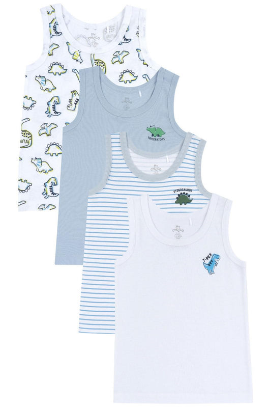 Chicco Jungen Unterhemd Set aus Baumwolle Unterwäsche (4er Pack)