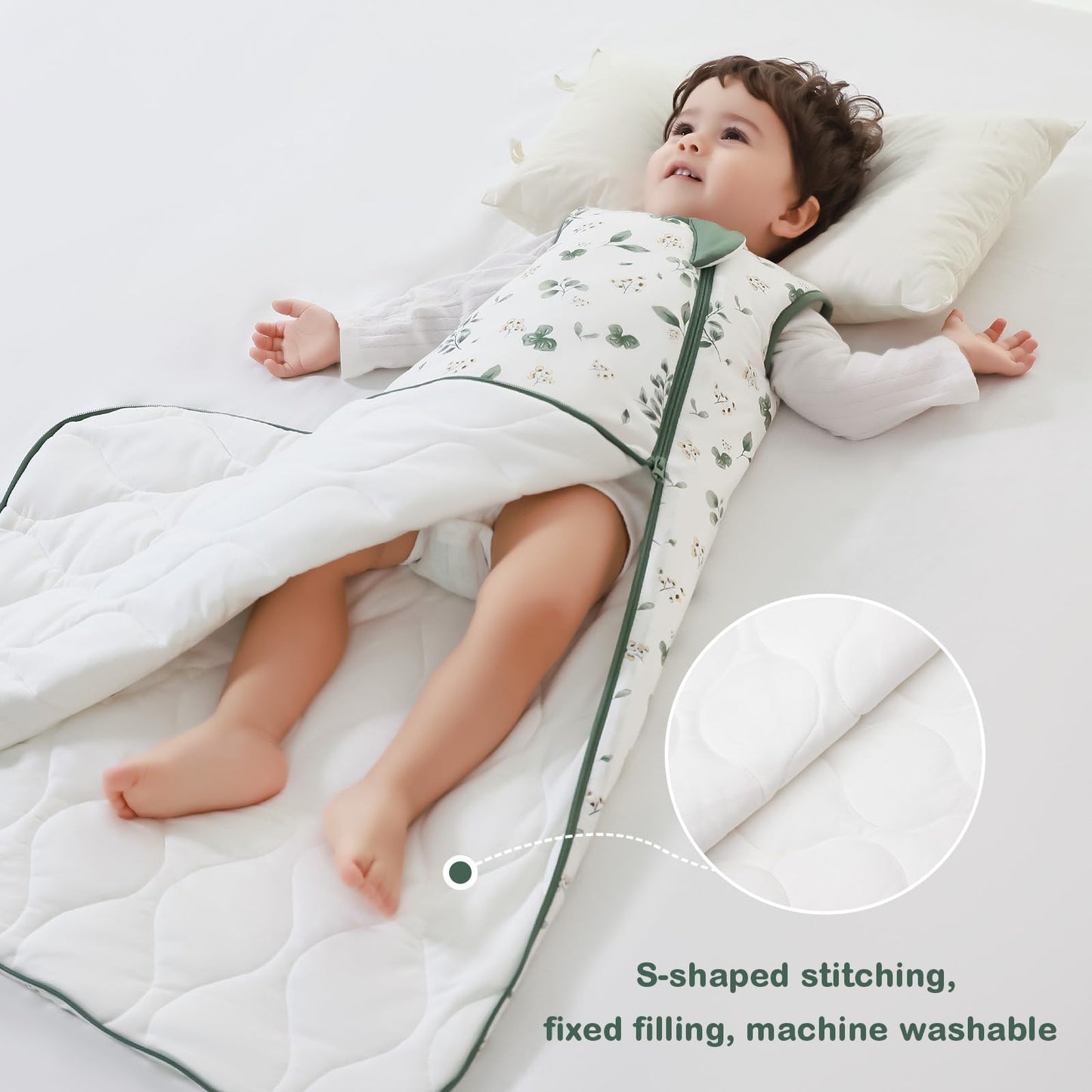 Mosebears Winter Sleeping Bag Baby 2.5 Tog, Bamboo Fibre Baby Sleeping Bag, Extremely Soft and Warm L (18-36 Months)