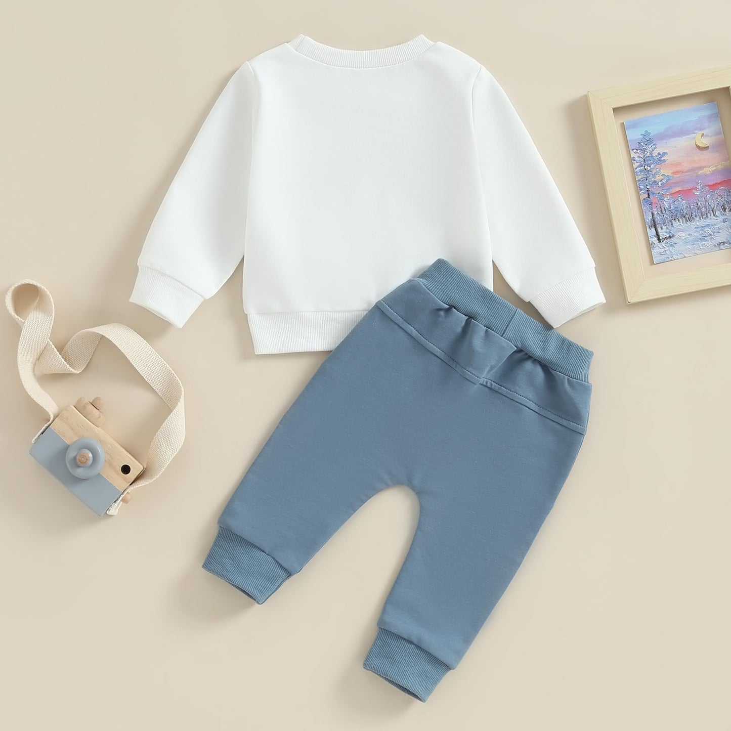 Geagodelia Baby Boys Clothing Outfit Baby Clothing Set Long Sleeve Sweatshirt + Trousers Newborn Soft Baby Set Mama's Boy 2-Piece