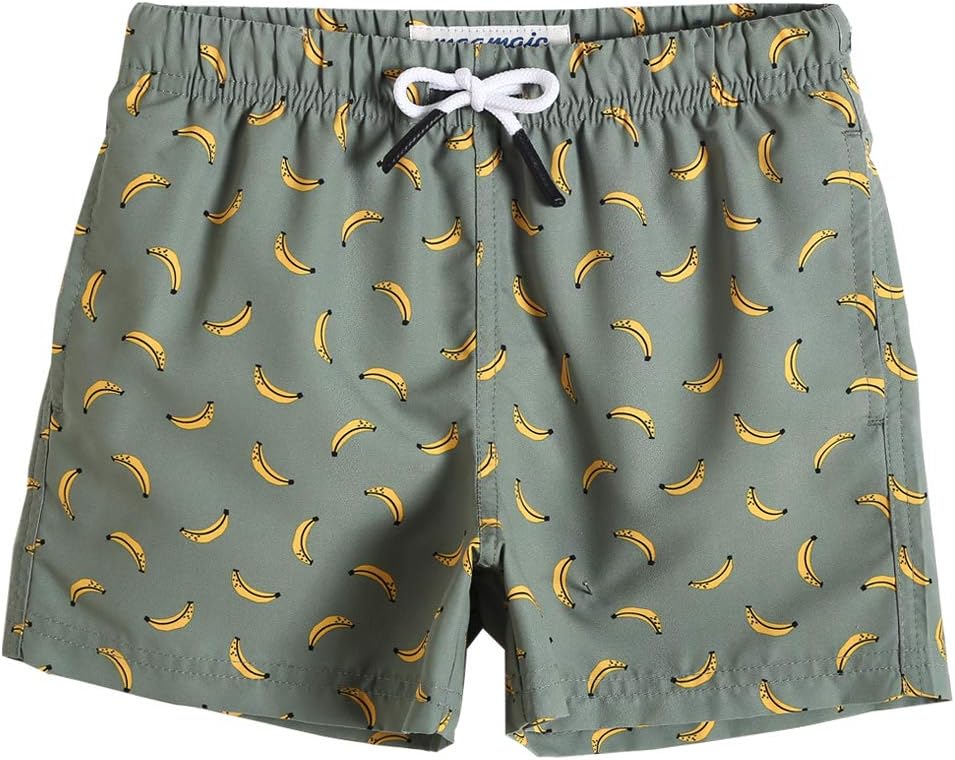 MaaMgic Boys’ Small Swimming Shorts, Quick-Drying Board Shorts with Mesh Lining, Pockets and Adjustable Drawstring