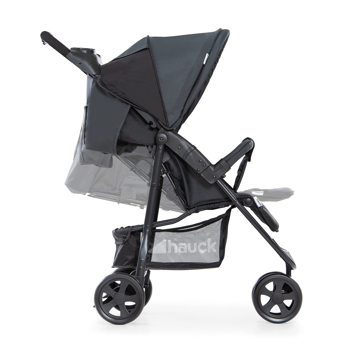 hauck Buggy Citi Neo II mit Getränkehalter, Einhändig Klein Faltbar, für Kinder ab Geburt bis 22 kg mit Liegefunktion, Tasche im Verdeck, XL Korb bis 3 kg (Black)