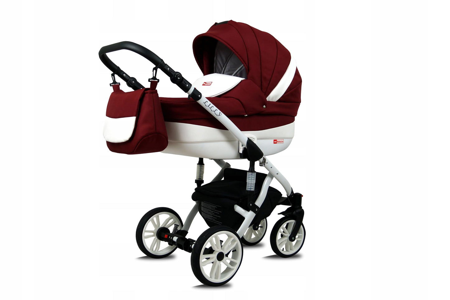 BabyLux® Bambimo Kinderwagen Set 3 in 1 - Lilly - incl. Babywanne, Buggy Sportsitz, Auto-Babyschale - Autositz - Kinderwagenset - Kombikinderwagen mit Wickeltasche, Regenschutz usw.