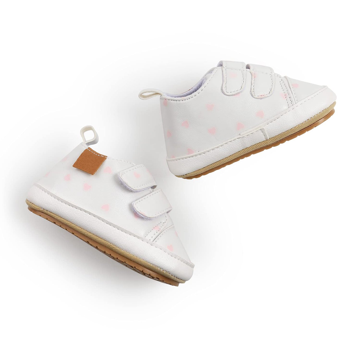 BABSMULY Baby Shoes for Boys Girls Non-Slip Rubber Sole High Top PU Leather Sneakers Toddler Crib Shoes Newborn Loafers Flats.