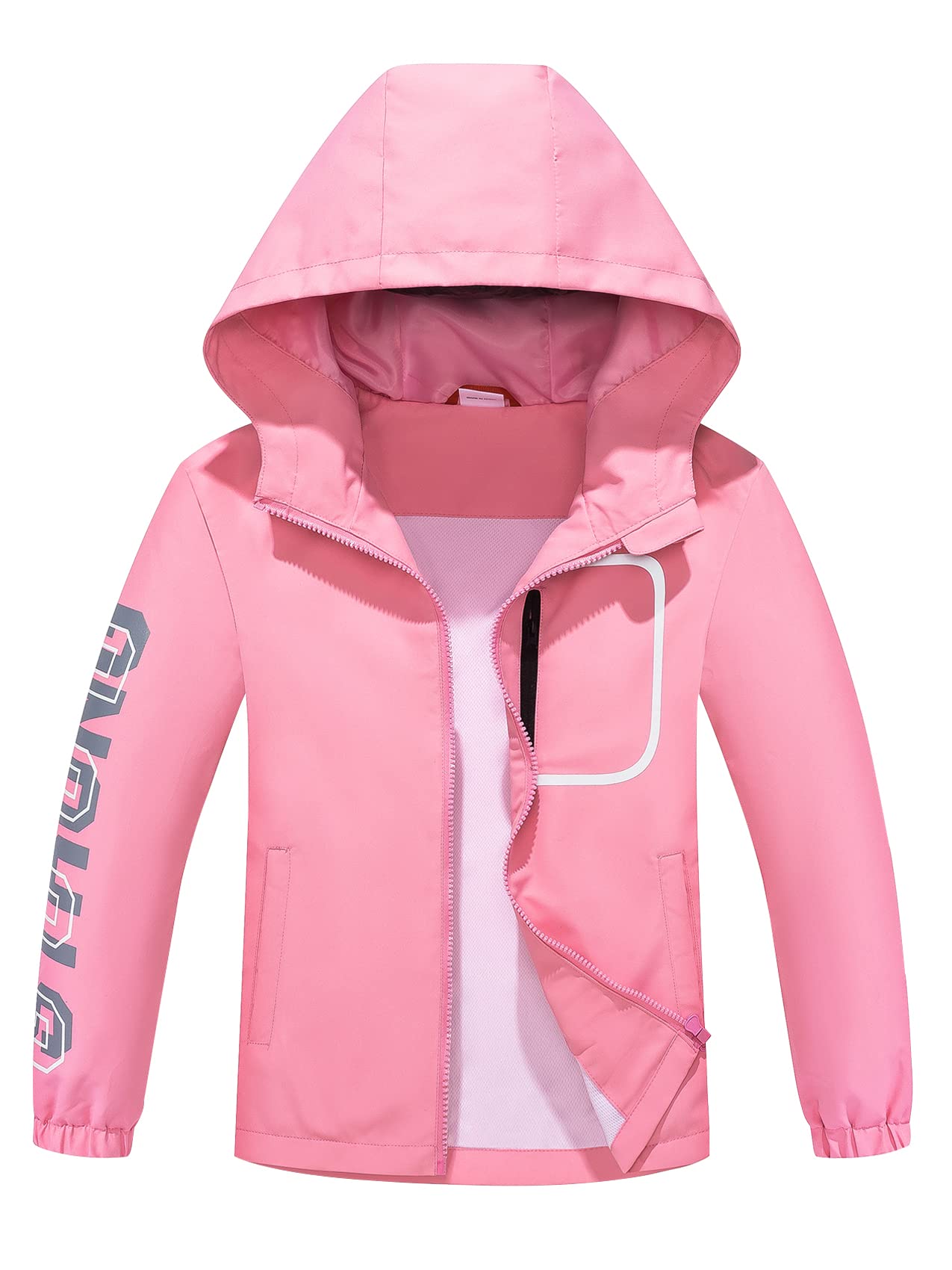 ALXHUTE Kinder Regenjacke Wassersäule Jungen Mädchen Übergangsjacke Funktionsjacke mit Kapuze