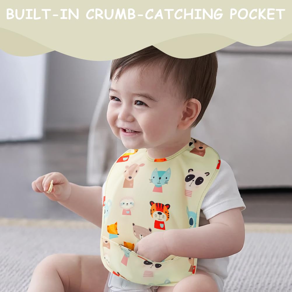HOTUT Dirt-resistant baby bibs washable, baby bibs waterproof, baby eating bibs, baby bibs waterproof for eating, unisex baby bibs odor-resistant