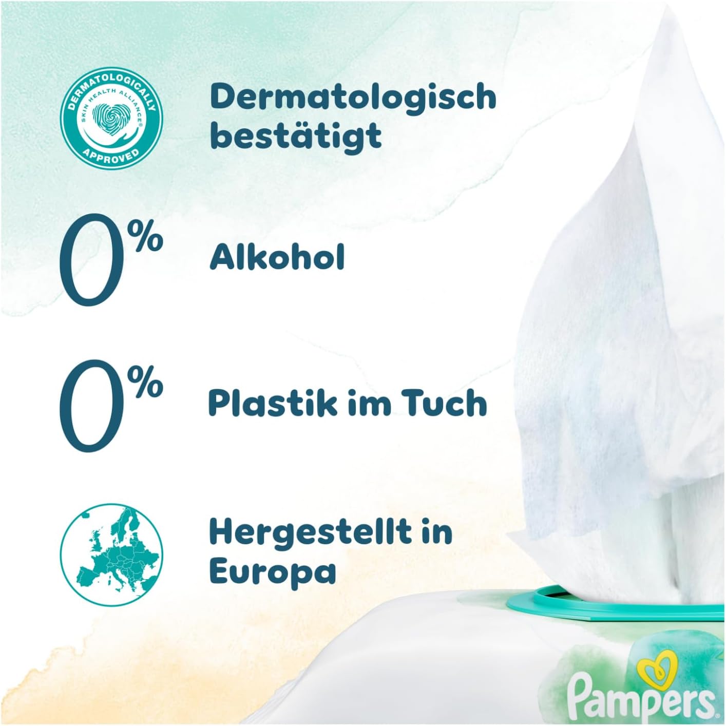 Pampers Harmonie Protect & Care Feuchttücher 18 Packungen mit jeweils 44 Feuchttüchern = 792 Feuchttücher, die helfen, den natürlichen pH-Wert der Haut wiederherzustellen
