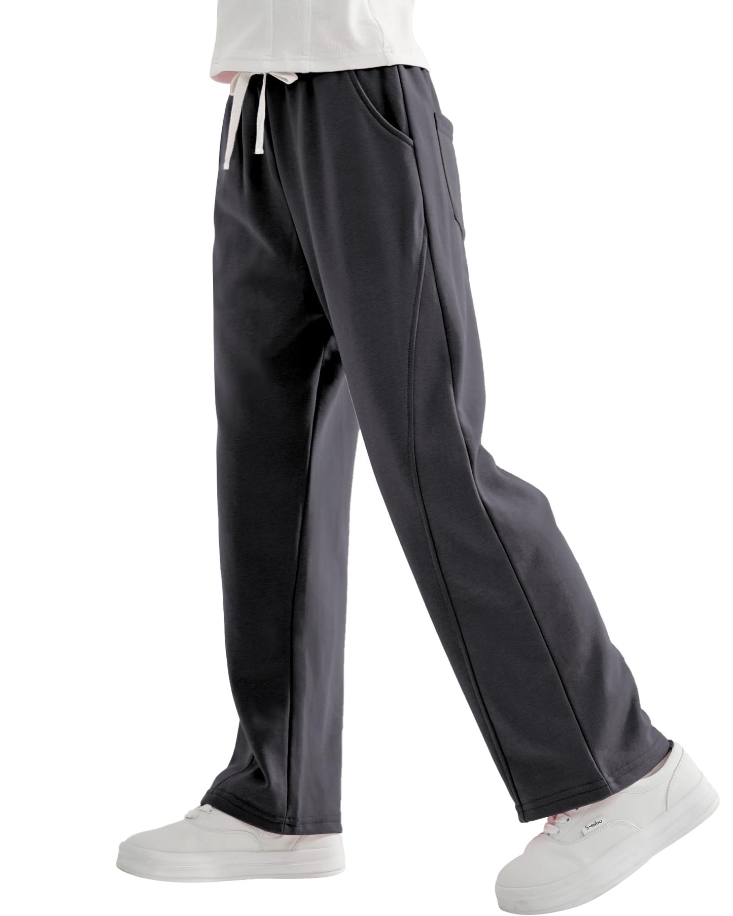 Rolanko Girls' Elastic Waistband Joggers, Loose Fit, Kids' Sports Sweatpants, Casual Comfort