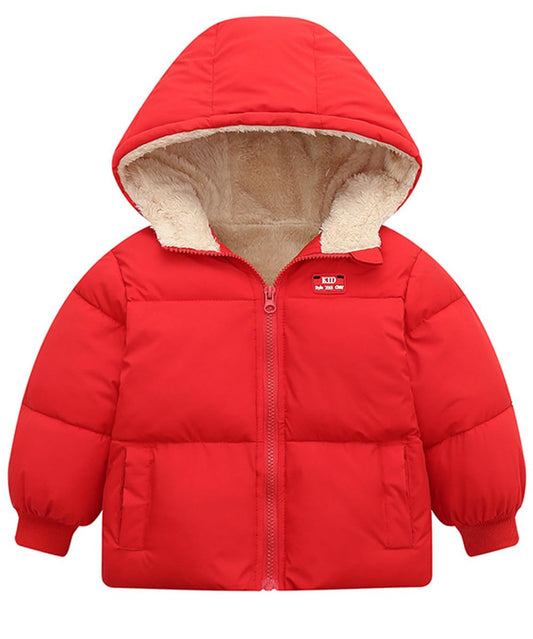 kids4ever Baby Winter Jacket Coat Zip Hooded Jacket Windproof Warm Fleece Outerwear Snowsuit with Two Pockets for Boys Girls 12 Months - 5 Years