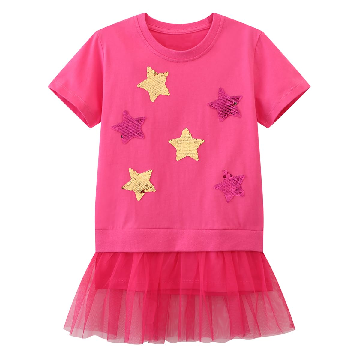 Beilei Creations Mädchen Kleider Kurzarm Baumwolle Kinder Kleid Süßes Muster Gr.85-140