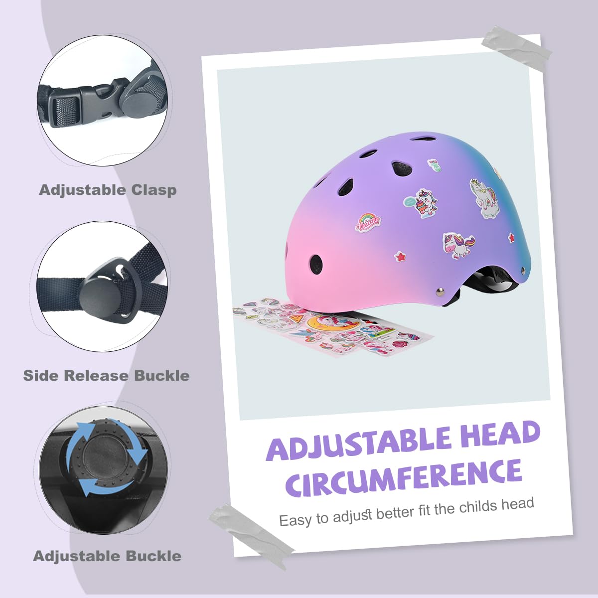 PIPIZHU Skater Helmet Bicycle Helmet for Children, Gradient Color, Boys and Girls, Safety and Lightweight Children's Helmet Skateboarding Helmet for Bicycle Skateboard Roller Skate Scooter BMX and Ride Helmet