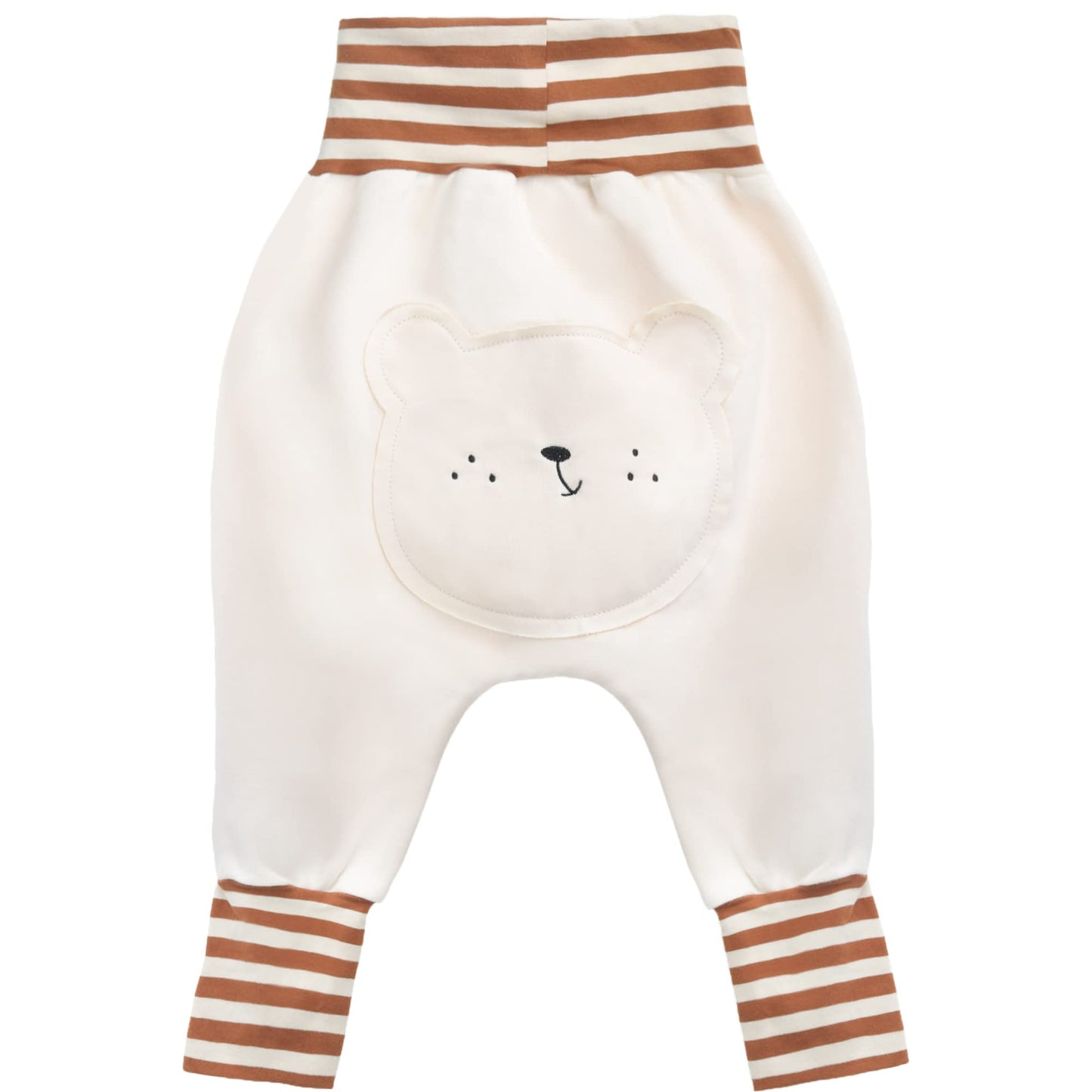 Baby Boys Girls Cotton Grow Trousers Pump Trousers Elastic High Waistband Baby Trousers Casual Jogging Bottoms Soft Comfort Baby Trousers - Bear Pattern Plain Manufacturing Size 73/80/90/100