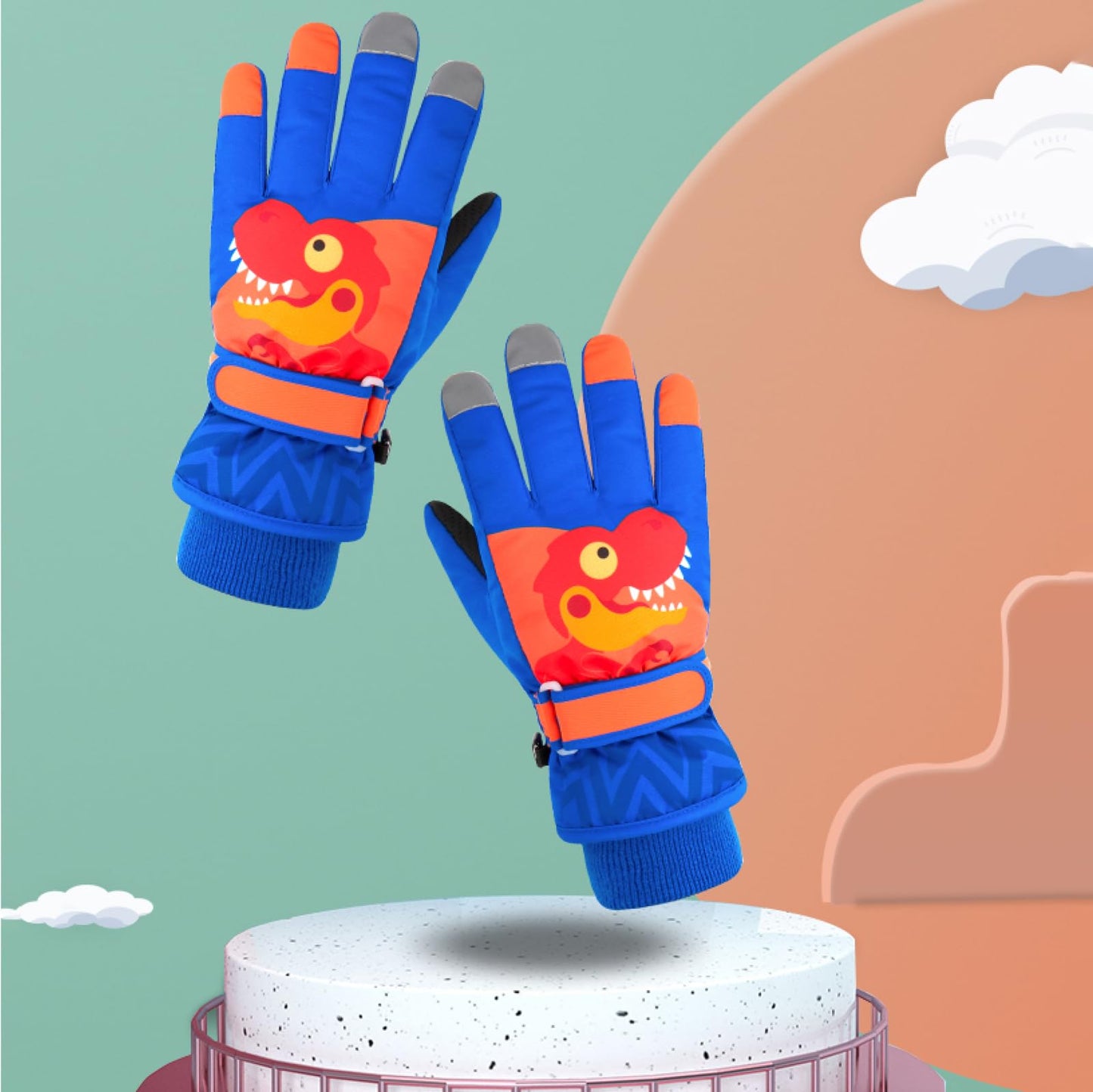TRIWONDER Children's Ski Gloves, Thermal Fleece Gloves, Warm Winter Gloves for Boys and Girls