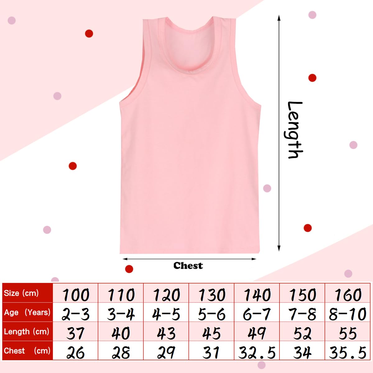 Lohhbve 4-Pack Kids Classic Solid Camisole Undershirts for 2-10 Years Toddler Girls Cotton Racerback Tank Top Multipack