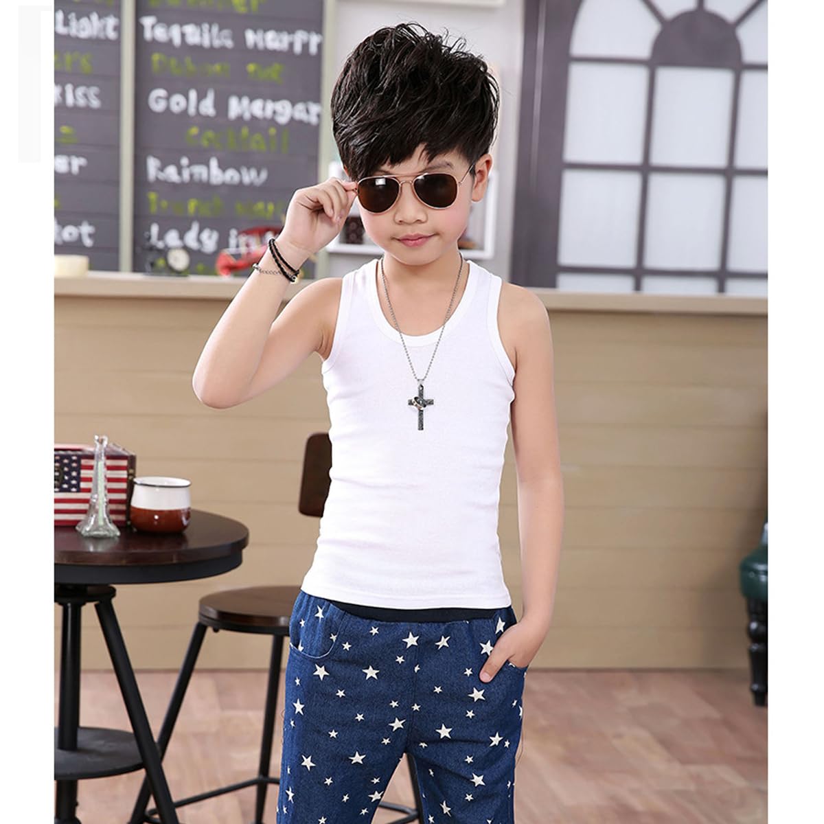 Lohhbve 4-Pack Kids Classic Solid Camisole Undershirts for 2-10 Years Toddler Girls Cotton Racerback Tank Top Multipack