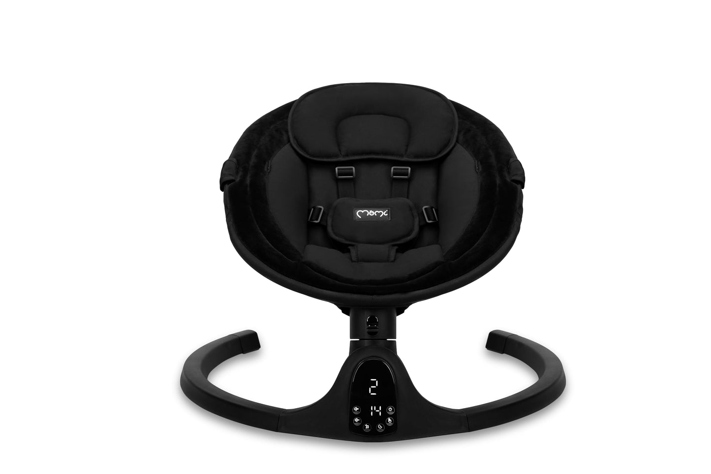 MoMi KENANI baby bouncer for children up to 9 kg, foldable, with remote control & Bluetooth for connecting to a smartphone, battery or power connection, with 5-point safety belt, sun protection, insect net