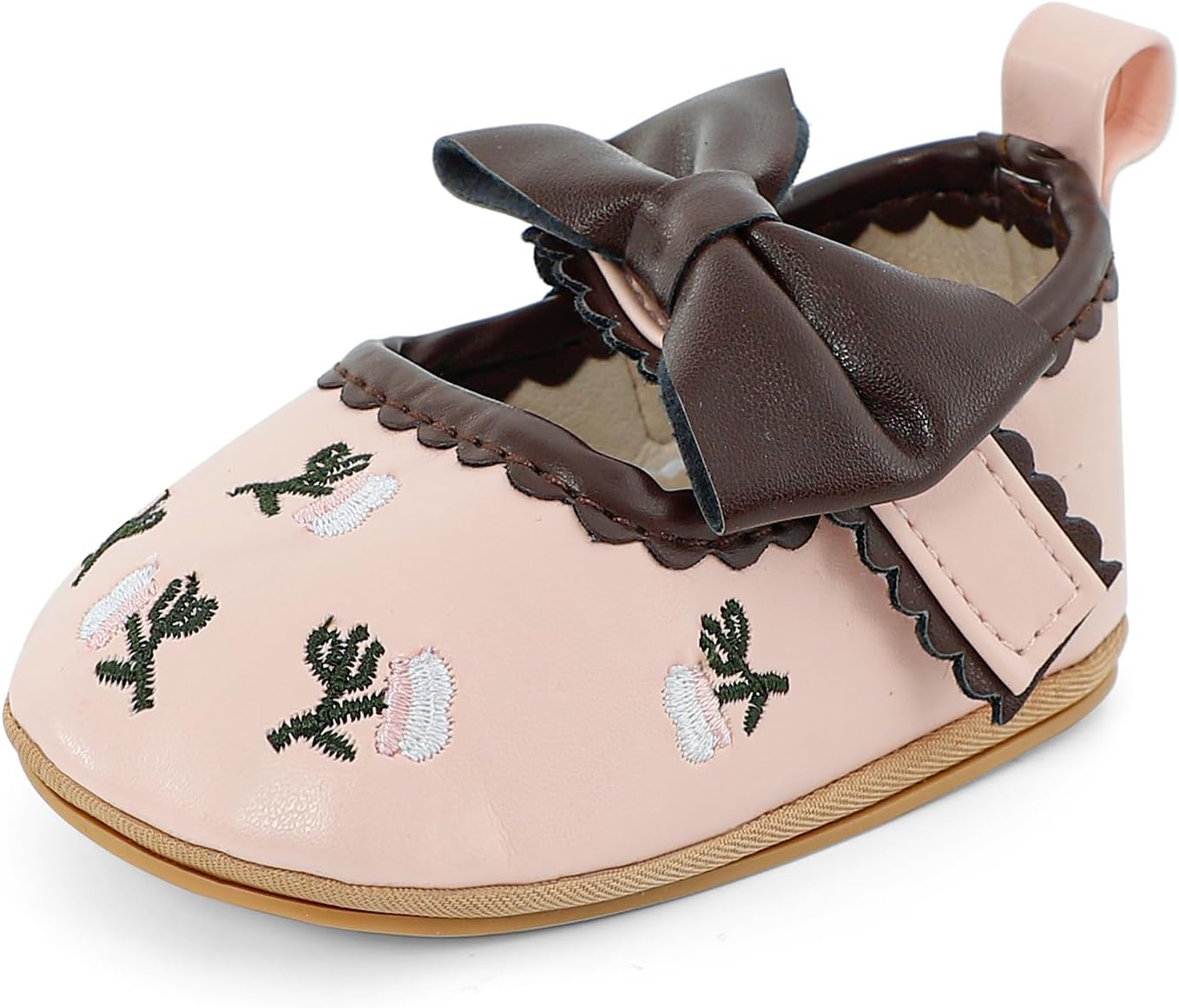 Cheerful Mario Baby Mädchen Schuhe Baby Ballerina Schuhe Lauflernschuhe Taufe Schuhe mit Bowknot PU Leder Babyschuhe
