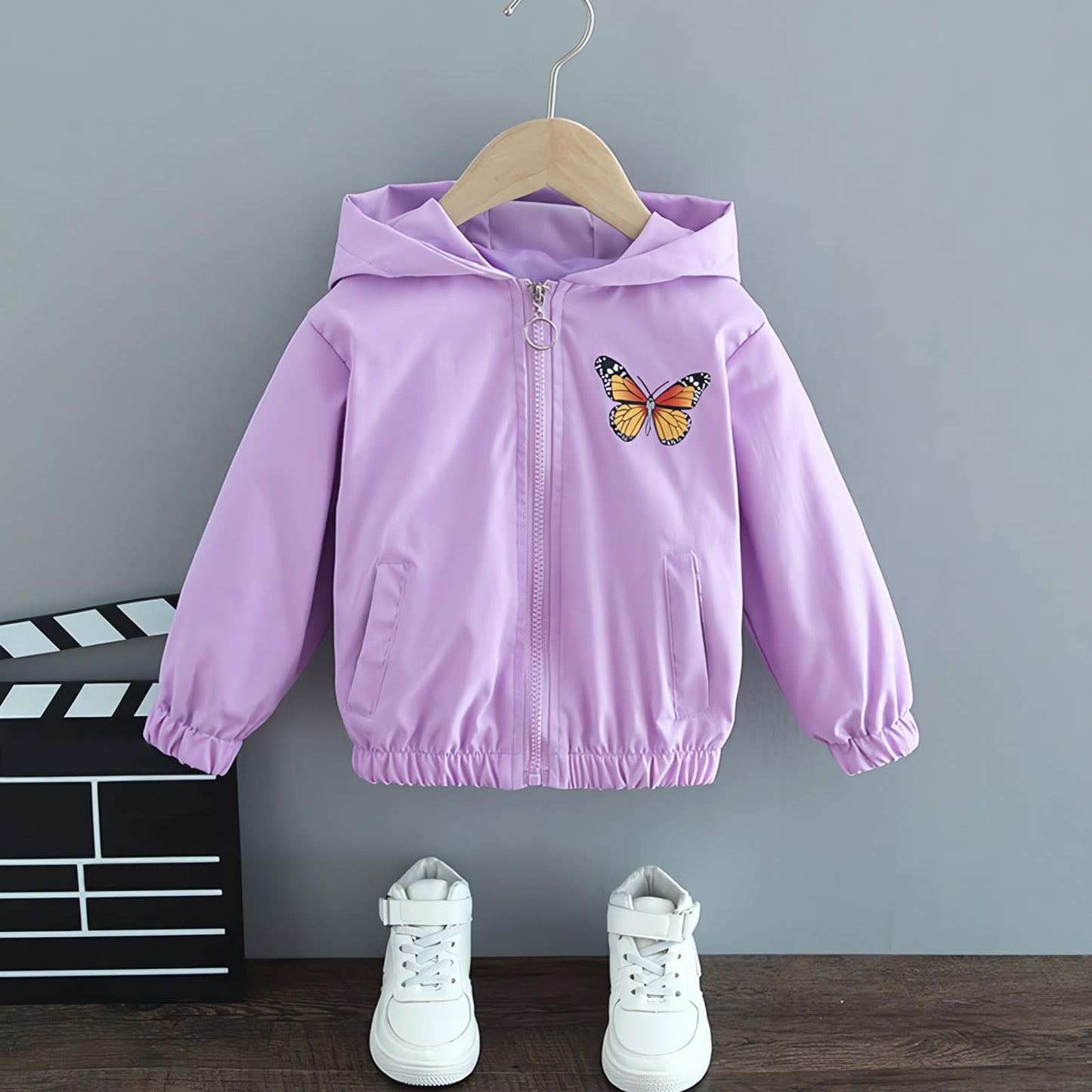 Amur Leopard Mädchen Übergangsjacke mit Kapuze Warm Windjacke Atmungsaktiv Kinder Outdoorjacke für Frühling Herbst