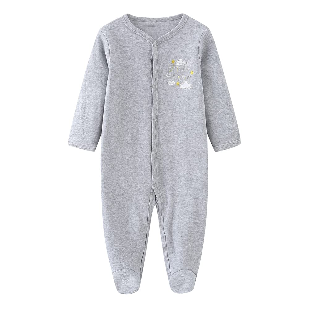 Chamie Baby Rompers Long Sleeve Cotton Rompers 0-3m/3-6m/6-9m/9-12m
