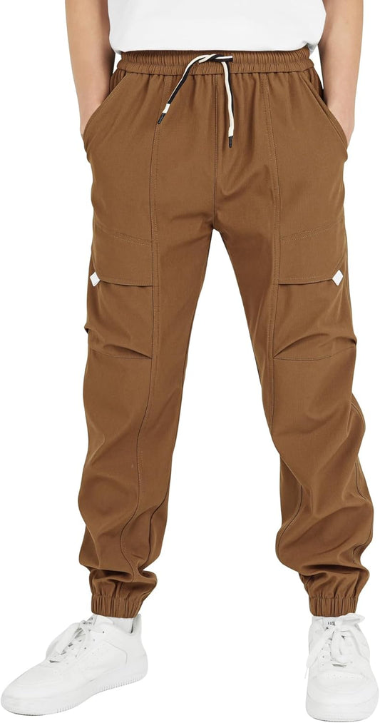 YOUNGSOUL Cargo Pants Boys Waterproof Children's Hiking Pants Outdoor Boys Cargo Pants with Elastic Band