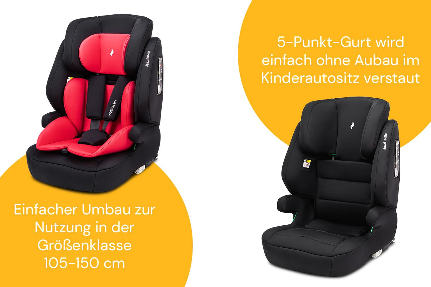 Osann Jazzi Isofix – Der sichere Kindersitz ab 1 Jahr (76–150 cm), mitwachsend mit Isofix & Top-Tether, Schutz & Geborgenheit auf jeder Fahrt - Sunset - Meloni2