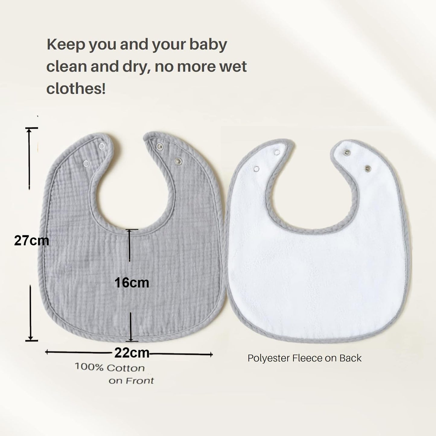 SLOSH Lätzchen Baby Für Neugeborene Babylätzchen für Babys und Kleinkinder Jungen und Mädchen Unisex Set Druckknopf