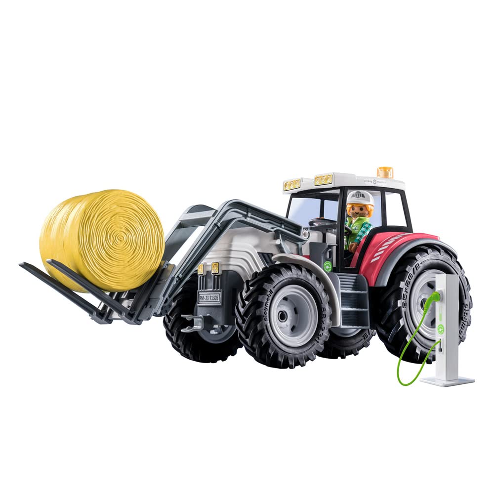 PLAYMOBIL Country 71442 Traktor mit Anhänger und Wassertank, frische Ernte auf dem Bauernhof, spielerisches Lernen über die Umwelt, nachhaltiges Spielzeug für Kinder ab 4 Jahren