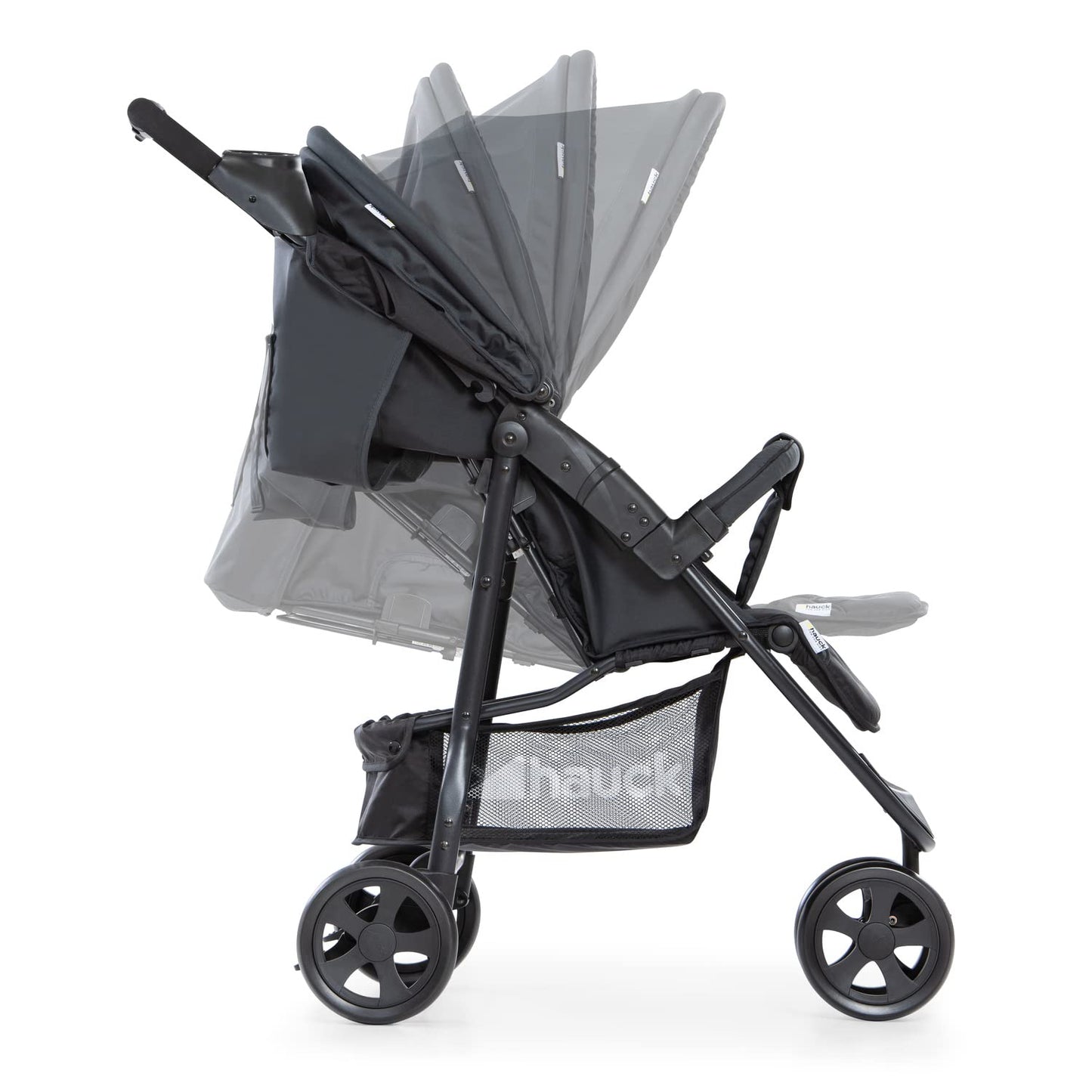 hauck Buggy Citi Neo II mit Getränkehalter, Einhändig Klein Faltbar, für Kinder ab Geburt bis 22 kg mit Liegefunktion, Tasche im Verdeck, XL Korb bis 3 kg (Black)