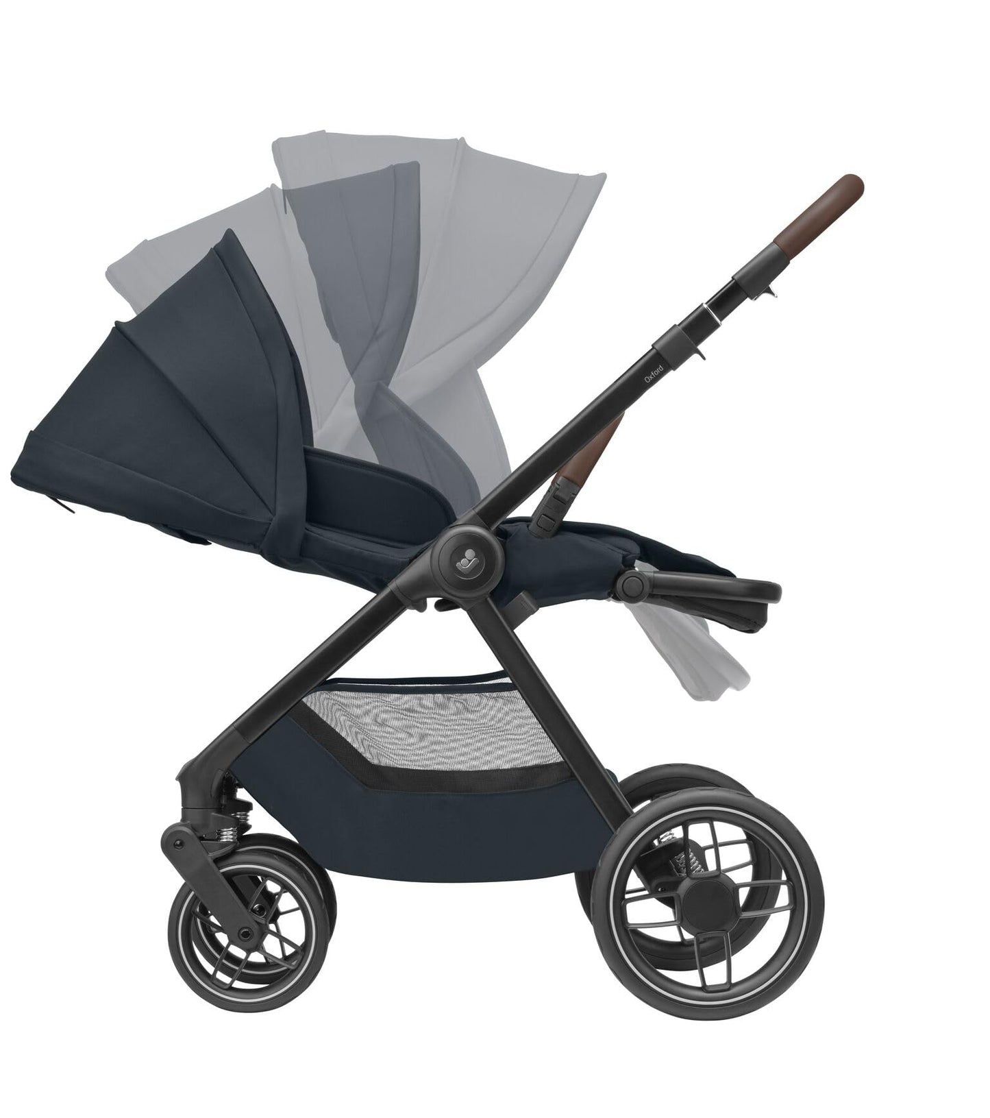 Maxi-Cosi Oxford Plus Baby Stroller 2 in 1 Set with Carrycot 0-4 Years 0-22kg Compact Folding Soft Suspension 3 Reclining Positions 10kg Storage Basket Twillic Graphite