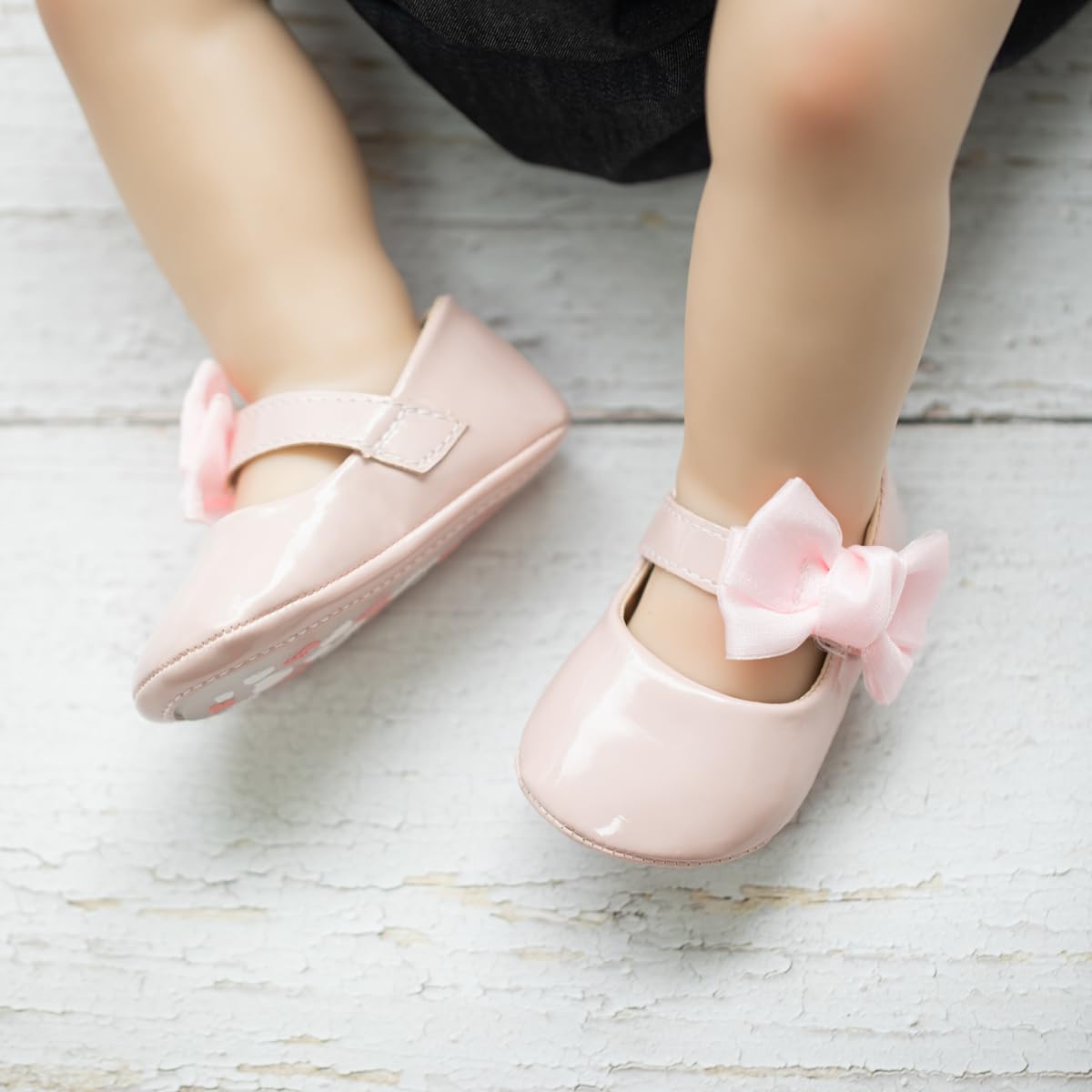 Sonsage Infant Baby Mädchen Bowknot Mary Jane Kleinkind weich Anti-Rutsch-Sohle Prinzessin Hochzeit Kleid erste Walking Flats Prewalker Neugeborenen Ballett Schuhe