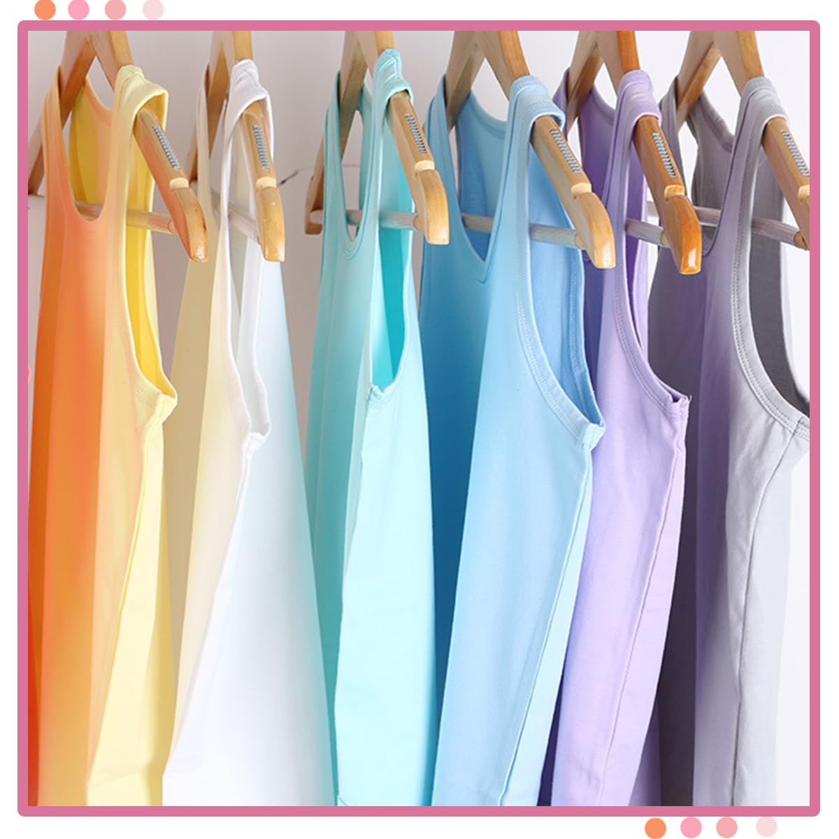 Lohhbve 4-Pack Kids Classic Solid Camisole Undershirts for 2-10 Years Toddler Girls Cotton Racerback Tank Top Multipack
