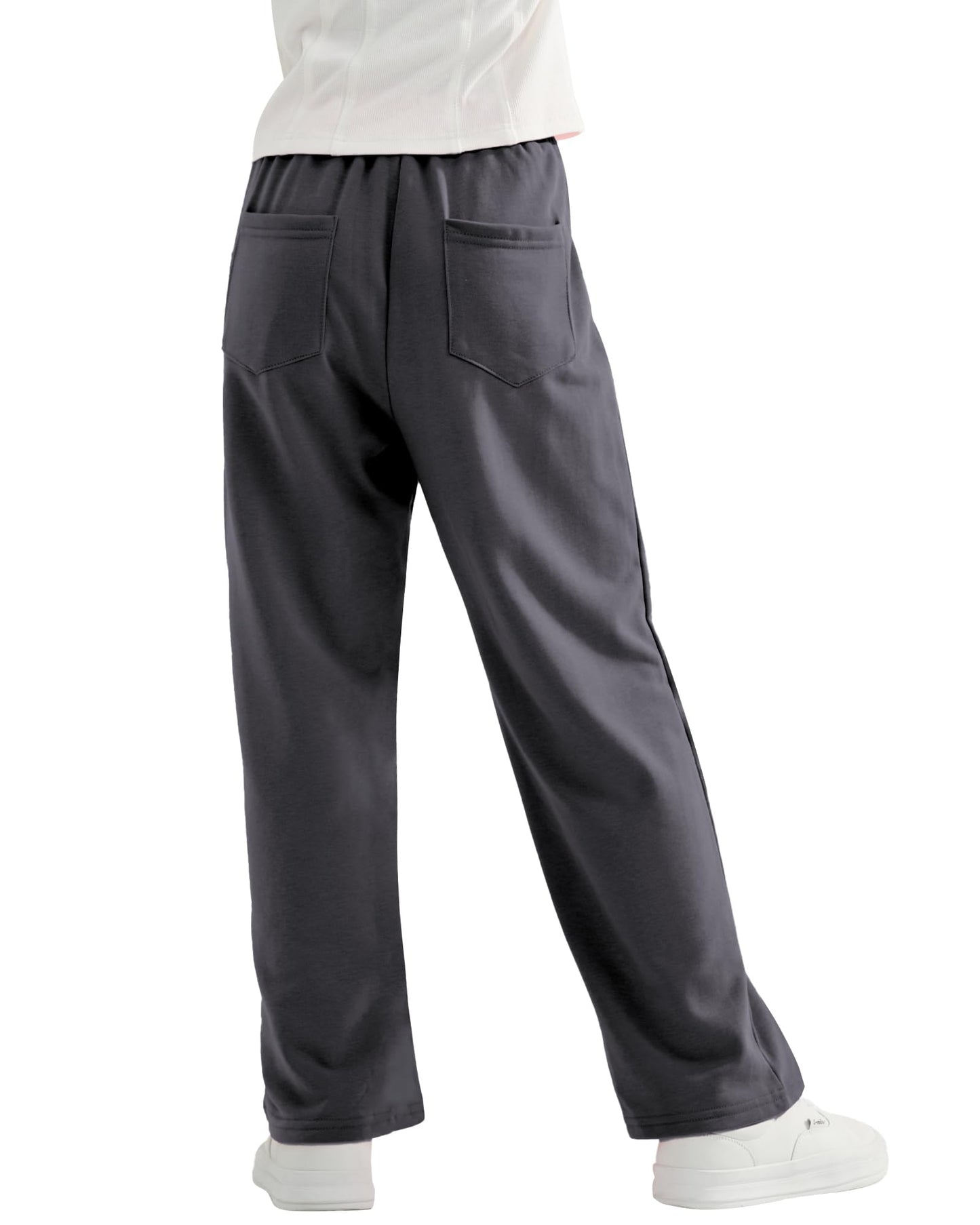 Rolanko Girls' Elastic Waistband Joggers, Loose Fit, Kids' Sports Sweatpants, Casual Comfort