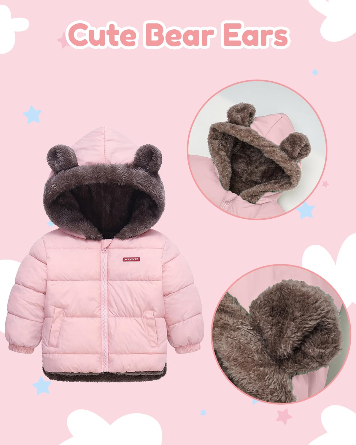 Baby Winter Fleece Coat Kids Boys Jacket Outwear Girls Padded Clothing