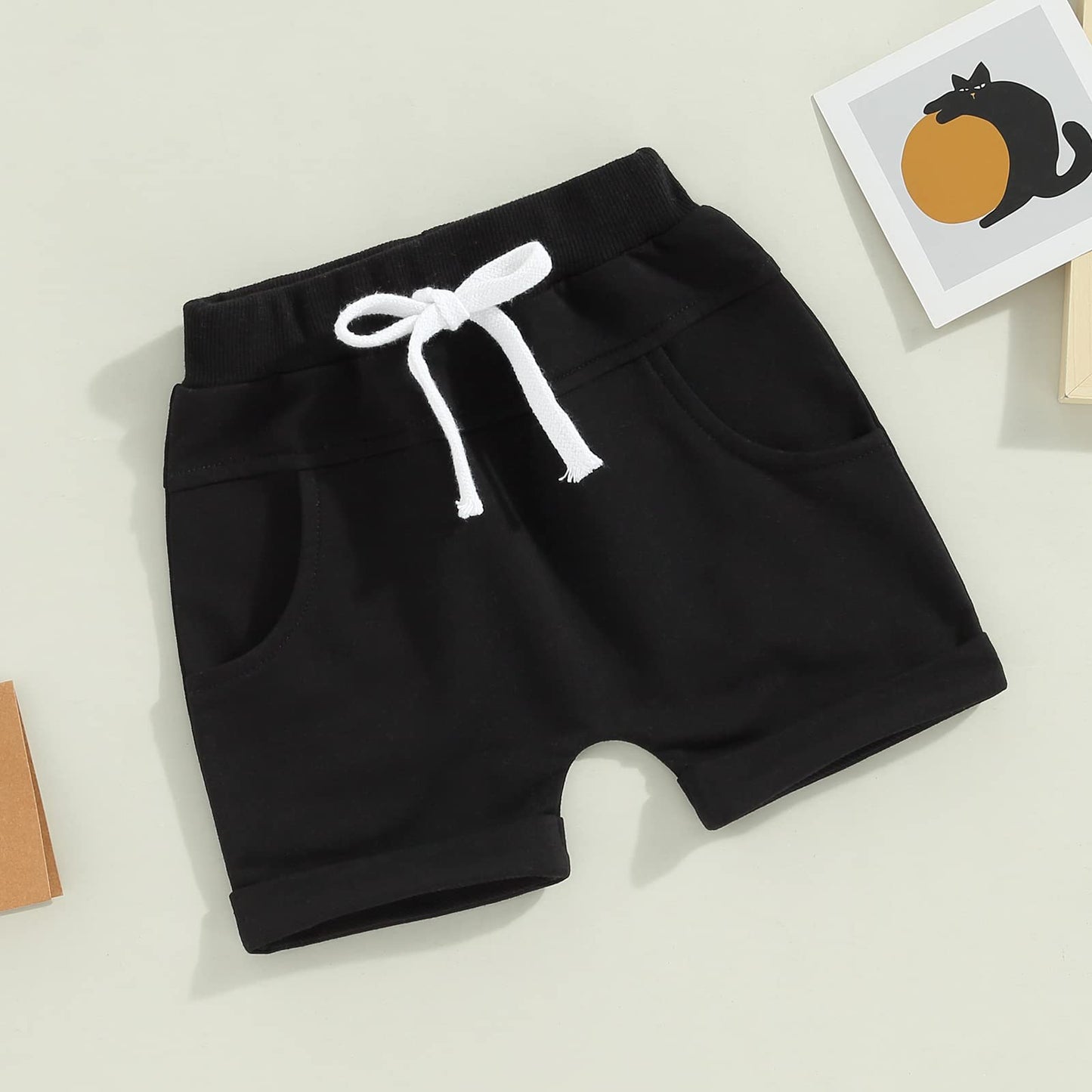 Himllauen Baby Jungen Shorts 3er-Pack Sommer Einfarbig Shorts 0-3 Jahre Kinder Kurze Hosen