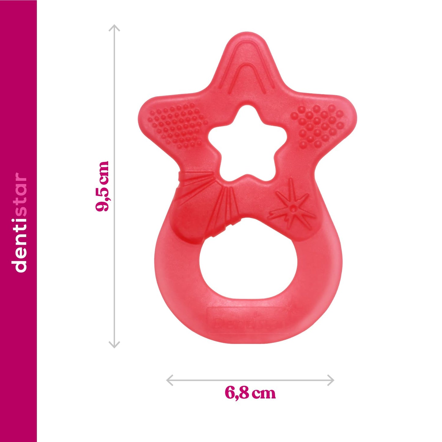 Dentistar Beißring 2er-Set – Teether für Babys & Kleinkinder ab 3 Monate – Baby Beißring mit Griff aus weichem Material zur Zahnungshilfe & Massage – Made in Germany – Pink & Lila