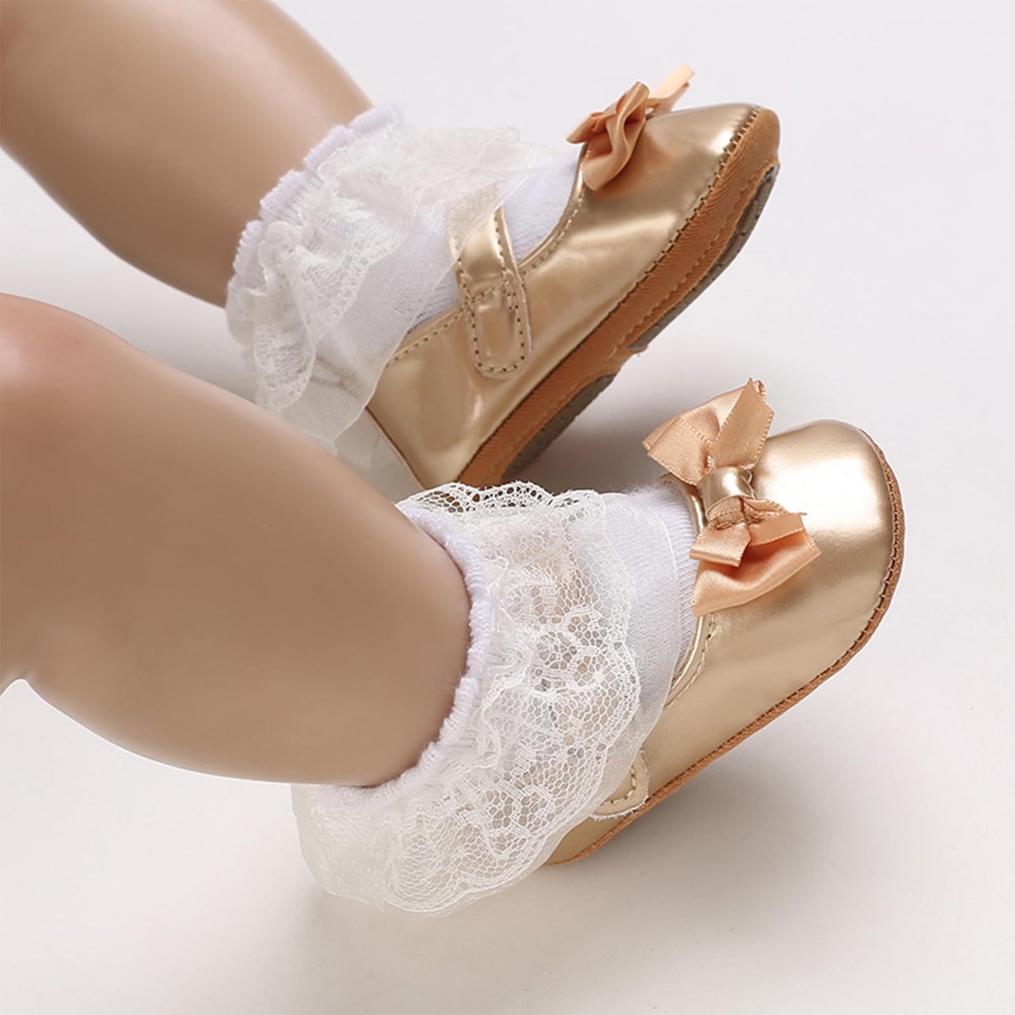MASOCIO Baby Lauflernschuhe Krabbelschuhe Mädchen Kleinkind Rutschfesten Lederpuschen Babyschuhe 3-18 Monate