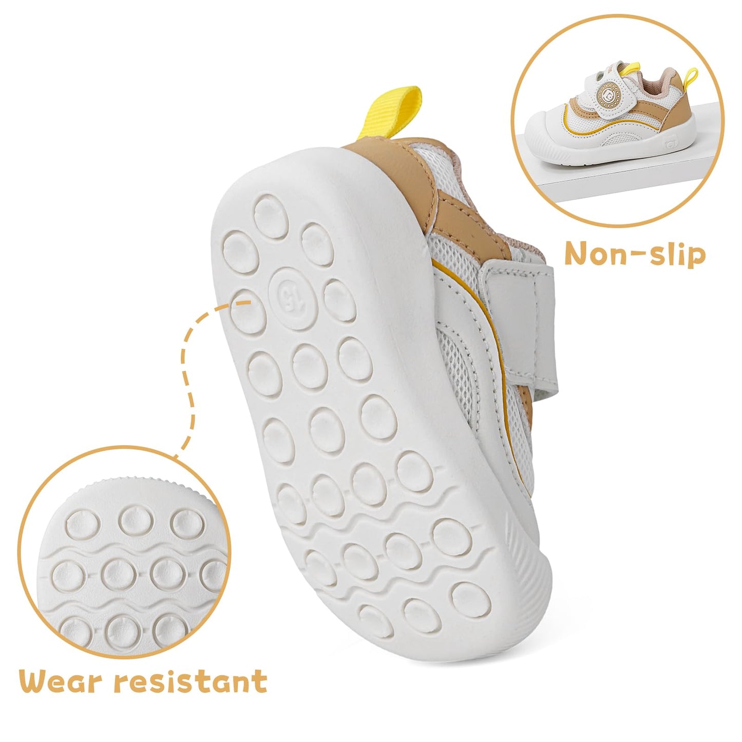MASOCIO Lauflernschuhe Baby Schuhe Junge Mädchen Babyschuhe Weich Flach Gummi Anti-Rutsch