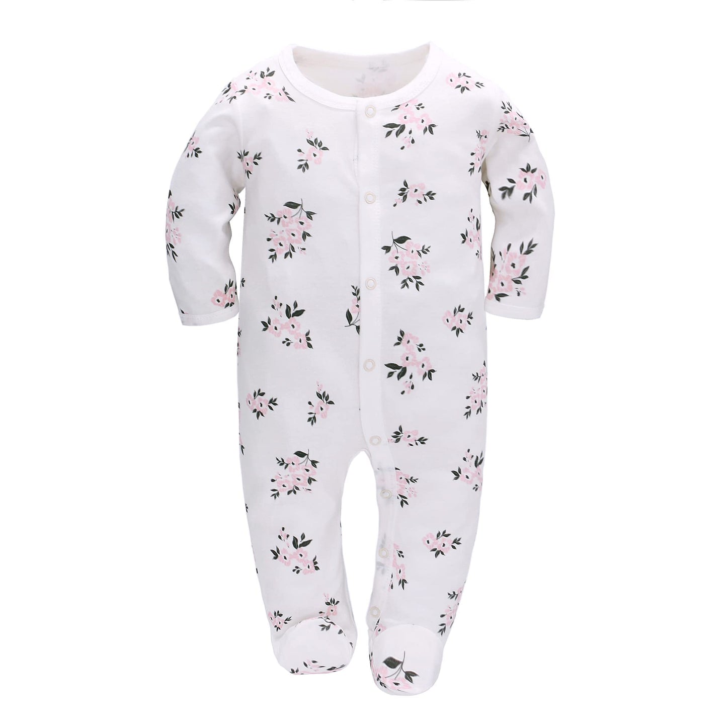 3PCS Baby Sleepsuit Baby Pajamas Baby Sleeping Bag Cotton with Feet with Buttons Size 56 62 68 for Boy Girl Newborn