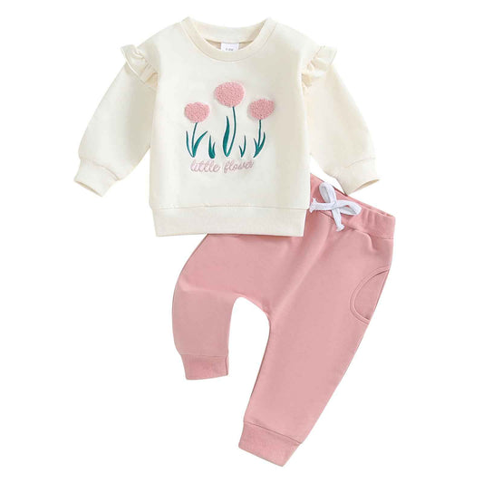 Himllauen Baby Mädchen Kleidung Sweatshirt + Lange Hose Zweiteiler Babykleidung Set Kleinkind Outfits