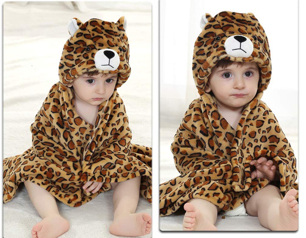 Doladola Baby Decke Babys Tier Design,Flanell Kinder Decke Kapuzenhandtuch für Mädchen und Jungen,Baby Kapuze Badeponcho Kinder Warm(gelbe Ente)