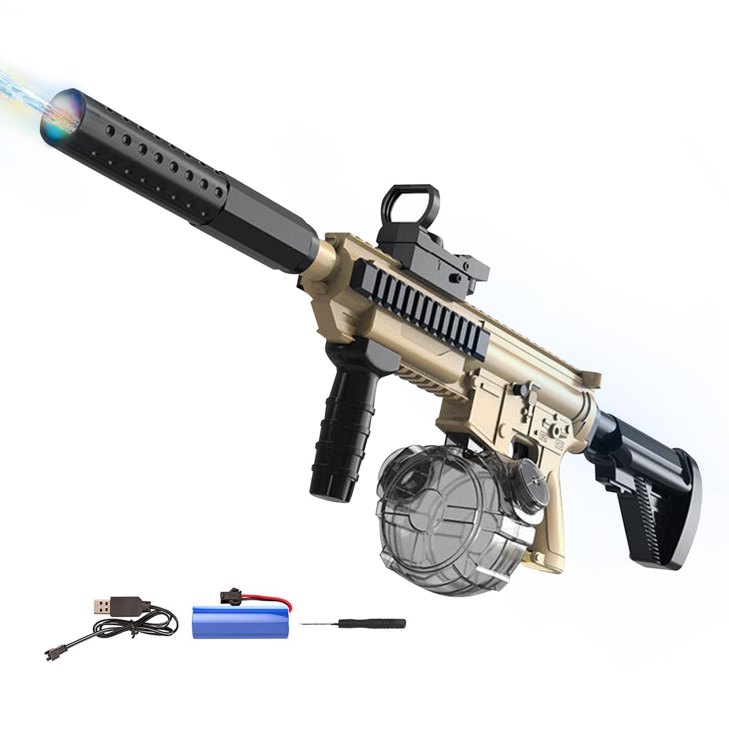 Elektrische Wasserpistole Sehr Stark Wassermaschinenpistole mit Wiederaufladbare Batterie Squirt Gun Wasser Spielzeug bis zu 20ft,Outdoor Water Gun Schießspiel für Erwachsene and Kinder (Blau)