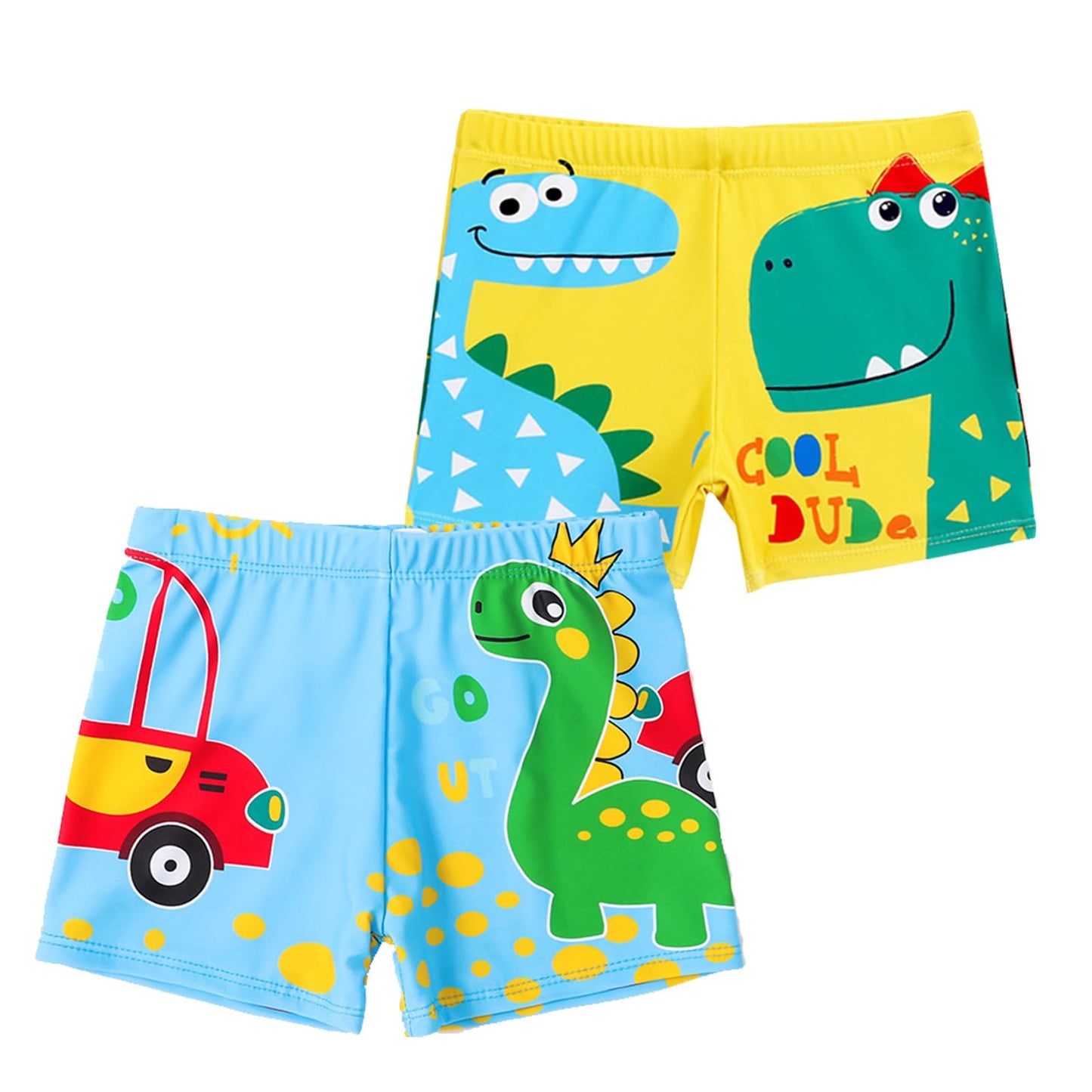 NautySaurs Pack of 2 Boys Swimming Shorts 5-13 Years Large Boys Swimwear Dinosaur Kids Swimming Trunks