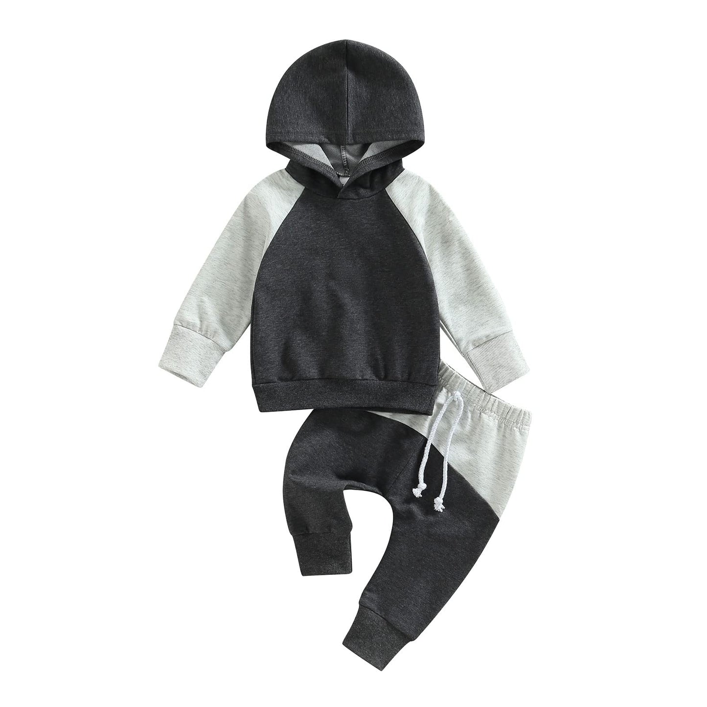 Yassiglia Baby Jungen Kleidung Set Neugeborene Zweiteiler Outfit Kleinkind Herbst Bekleidungssets Jogginganzug für Baby Junge Kapuzenpullover + Hosen Set