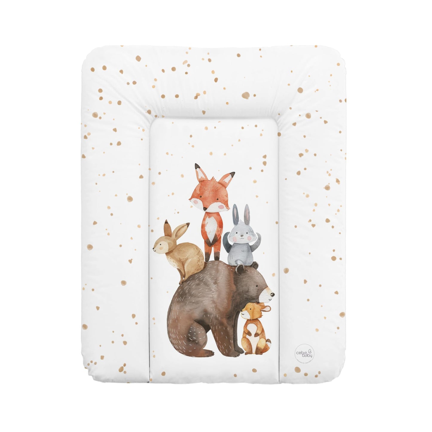 Ceba Baby® weiche Wickelauflage 50x70 cm - Baby Wickelunterlage - Wickeltischauflage für Junge und Mädchen - Wasserdicht, abwaschbar - OEKO-TEX® Standard 100 - Made in EU - Waldfreunde