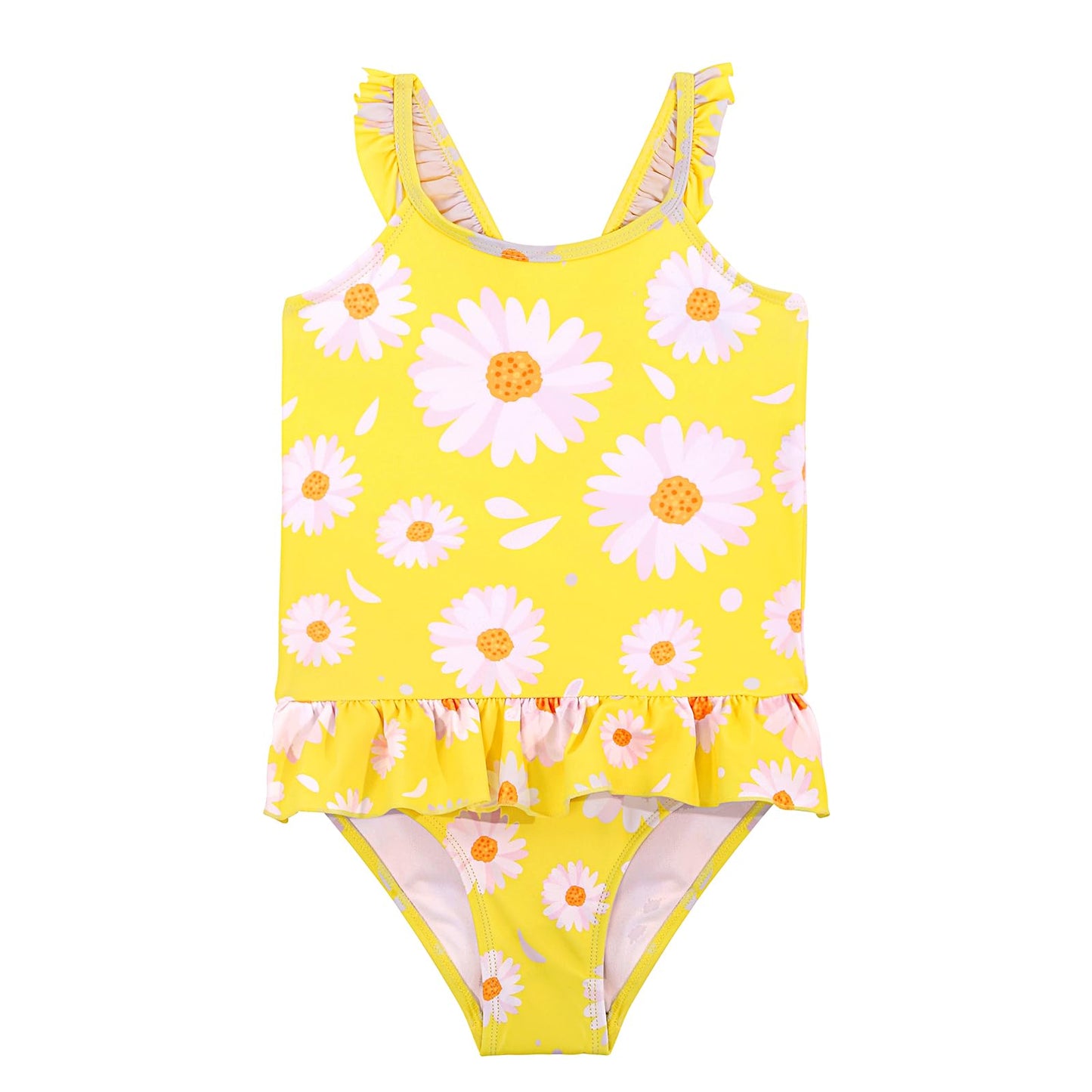TIZAX Badeanzug für Mädchen Einteiliger Schwimmanzug Kleinkind Niedliche Rüschen Bademode Schnell trocknende Sommerferien Bikini für Kinder 2~7 Jahre