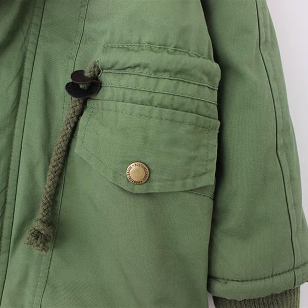 linboo Children's Winter Jacket Boys Girls Warm Lined Blouson Hoodie Thick Coat Parka Baby Winter Coats