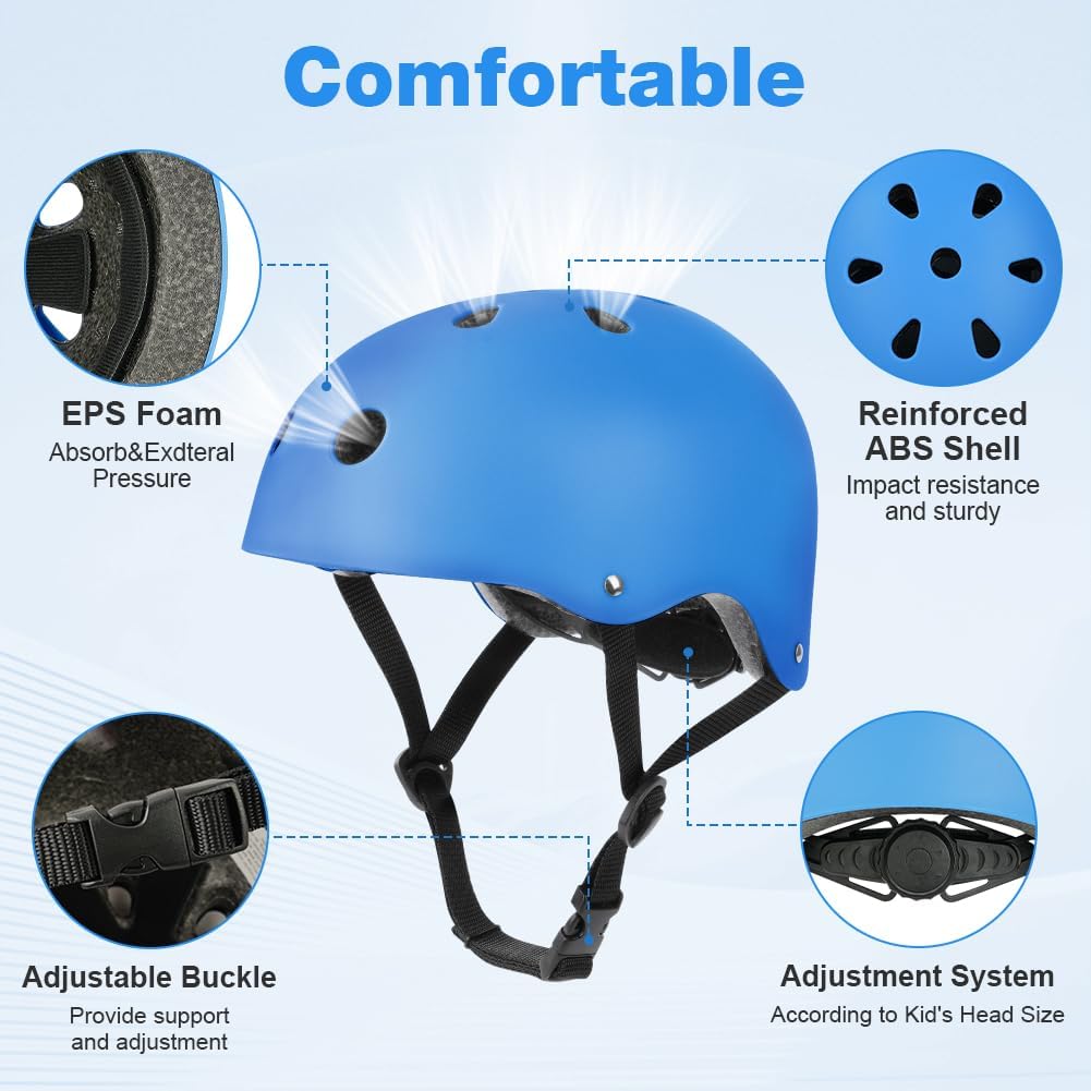 Flintronic Children's Bicycle Helmet, Children's Helmet, Bicycle Helmet for Children, Adjustable Skateboard Helmet for Bicycle, Skateboard, Scooter, Skating, Scooter, BMX for 2-13 Years
