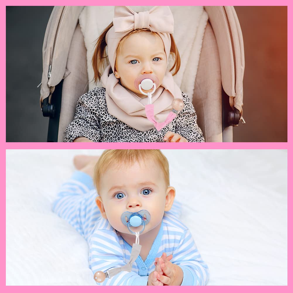 Vicloon Schnullerkette Baumwolle,3 Stück Schnullerkette Baby for Mädchen und Jungs,Baby Schnullerkette Clip Geschenk zum Baby -Bär