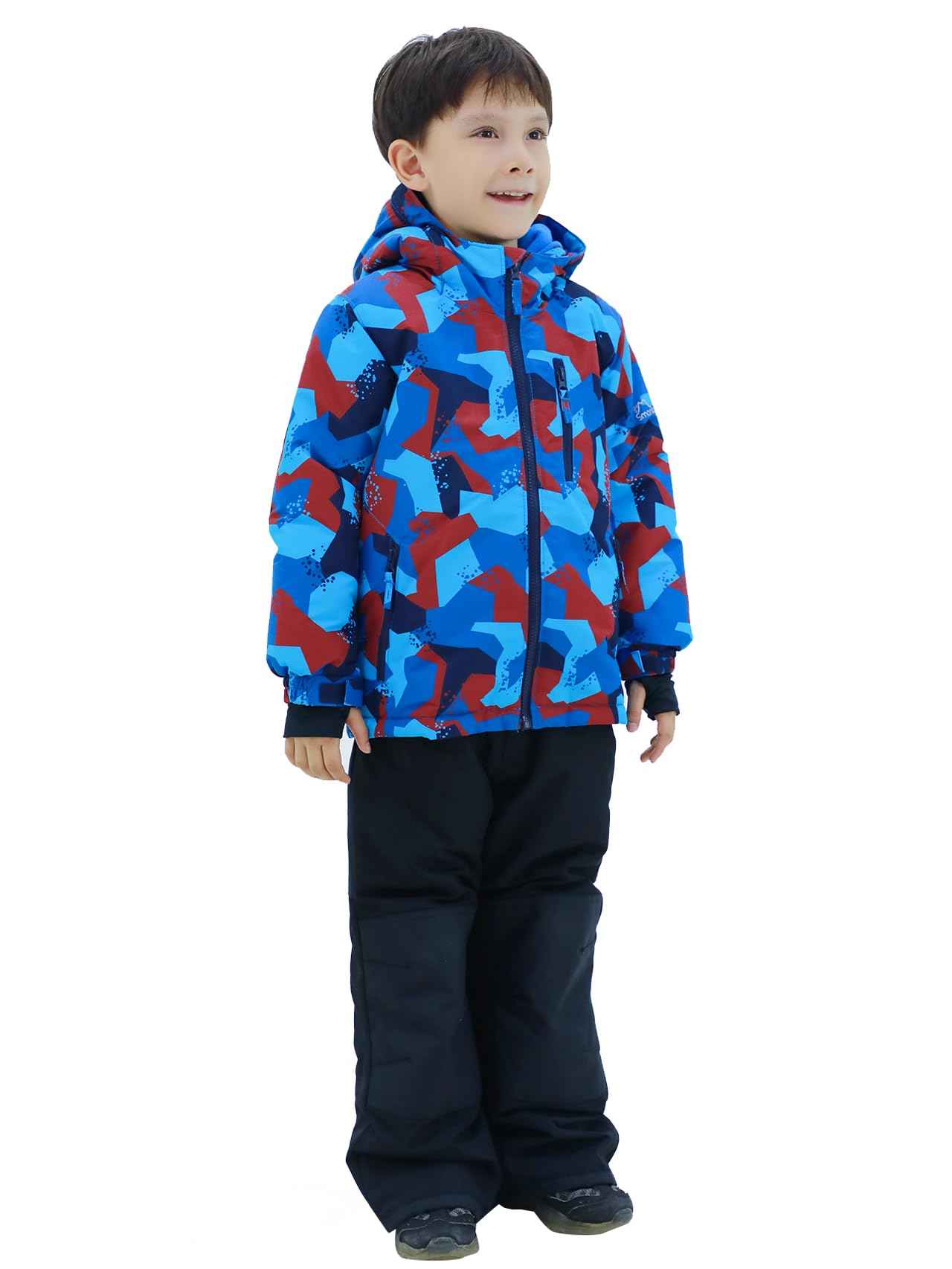 NORDOIS Chalet Boys' Snowsuit with Hood, Water-Repellent Ski Suit, Windproof Winter Suit