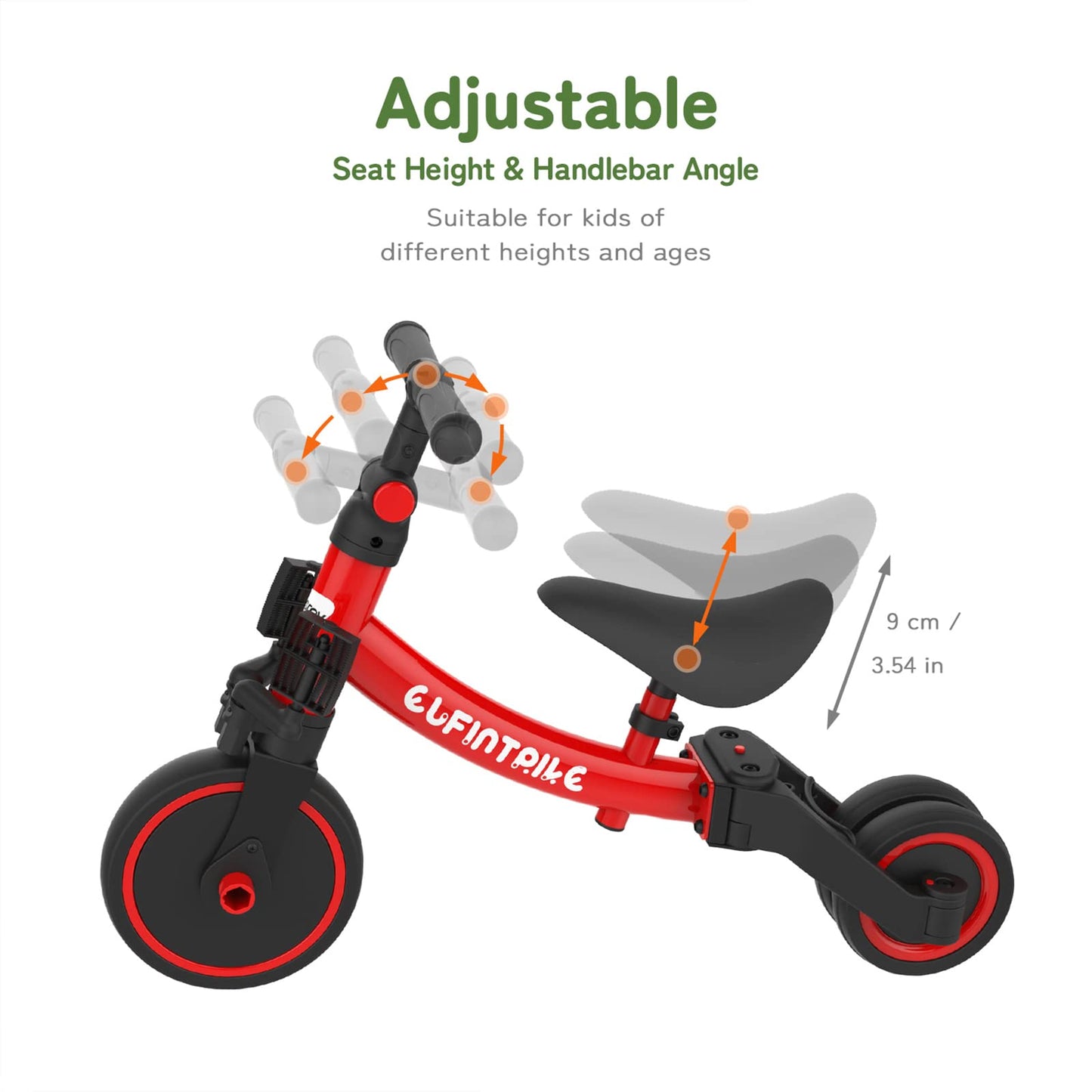 besrey 5 in 1 Kinderfahrrad Laufräder Dreirad Lauffahrrad Lauflernhilfe für Kinder ab 1 bis 4 Jahren (Schwarz)